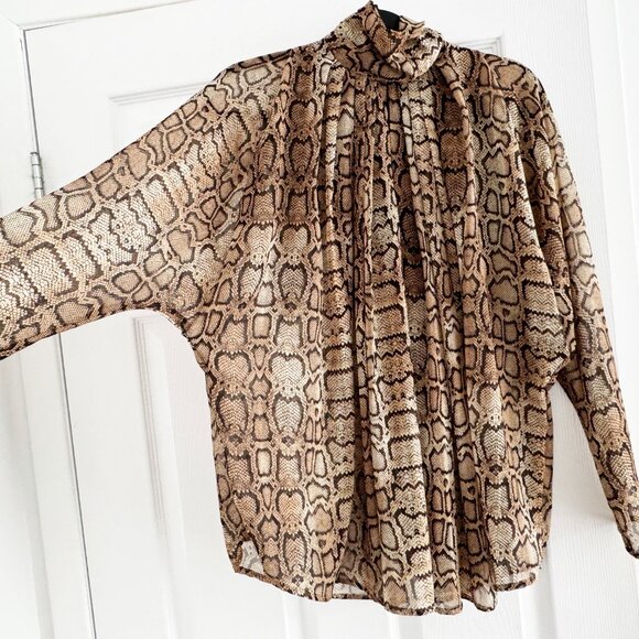 Smythe Snake Print Turtleneck Blouse, size XS - Picture 5 of 10